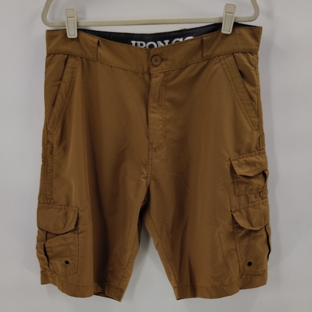 Iron Co Mens Brown Cargo Pocket Shorts Size 34